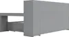 A gray sofa bed with a desk attachment is shown from a side angle. Podgląd zdjęcia produktu