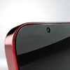 A close-up view of the top edge of a smartphone or similar electronic device, showing the front-facing camera and a red metallic bezel. Produktbild-Vorschau