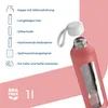 Borraccia in vetro con rivestimento in silicone Wessper – 1 Anteprima dell’immagine prodotto 2