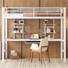 Hochbett 90x200 cm mit Schreibtisch, 2 Bücherregalen und Produktbild-Vorschau 3
