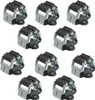 A set of ten identical wall-mounted holders for tools or cleaning supplies, arranged in a grid. Produktbild-Vorschau