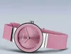 A pink Bering watch with a silver-toned case and a pink dial with small diamond markers, set against a light gray background. Produktbild-Vorschau