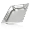 A metallic food pan with a curved interior, shown at an angle against a white background. Produktbild-Vorschau