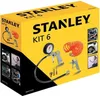A product box for a Stanley air compressor kit, showing the box and some of the included accessories. Produktbild-Vorschau