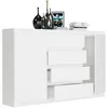 Komoda 160 cm zásuvky dveře skříňka FRAMIRE R-160-S4 bílá Náhled obrázku produktu 4
