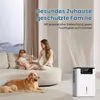 A mother and daughter are sitting on a couch with a dog in front of them, while a dehumidifier operates in the background. Anteprima dell’immagine prodotto