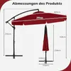 COSTWAY Sonnenschirm 300cm, Ampelschirm mit Kurbel, Volant, Produktbild-Vorschau 7