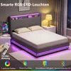Postel HOMCOM 140 × 200 cm s roštem, konektory USB-A a Náhled obrázku produktu 5
