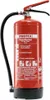A red fire extinguisher with a black hose and handle, set against a white background. Produktbild-Vorschau