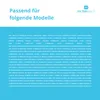 A light blue background with white text listing compatible models for a product. Voir les images du produit