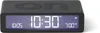 A black digital alarm clock with a digital display showing the time and alarm settings. Náhled obrázku produktu