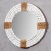 Spiegel Ø30cm Rund Weiß Natur Maritim Jute Seil Wandspiegel Produktbild-Vorschau 4