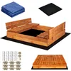 Springos® Sandkasten mit Sitzbänken 150 x 150 cm Produktbild-Vorschau 2