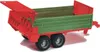 A toy agricultural trailer with a red frame and a green cargo box, shown from a three-quarter rear view against a white background. Náhled obrázku produktu