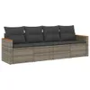 Design 4-tlg. Garten-Sofagarnitur mit Kissen Grau Poly Produktbild-Vorschau 2