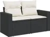 vidaXL 8-tlg. Garten-Sofagarnitur mit Kissen Schwarz Poly Produktbild-Vorschau 7