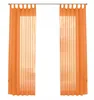 Two orange sheer curtains hanging from a rod. Produktbild-Vorschau