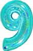 Riesenzahl Folienballon 40"/102cm | Holo Tiffany Zahl: 9 Produktbild-Vorschau 1