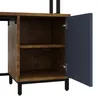 okwish L-vormig bureau met lades en metalen achterwand, Productafbeelding-voorbeeld 8
