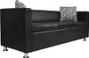 Sofa 3-Sitzer Kunstleder Schwarz Produktbild-Vorschau 3