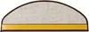 A semi-circular stair mat with a brown border and a yellow strip on the bottom. Anteprima dell’immagine prodotto