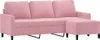 vidaXL Pohovka pro 3 osoby s taburetem růžová 180 cm Velvet Náhled obrázku produktu 3