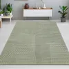 Designteppich grün mit Relieflinien modern pflegeleicht Produktbild-Vorschau 1