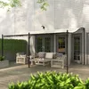 Outsunny Anbaupavillon Pergola mit Dach Wasserabweisend Produktbild-Vorschau 9