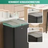 Avalo Mülleimer Abfalltrennung 60 Liter - Edelstahl Schwarz Produktbild-Vorschau 4