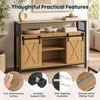KOMFOTTEU Sideboard Holz mit 2 Schiebetüren & verstellbare Produktbild-Vorschau 8