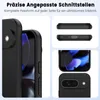 Collage of images showing a black phone case from different angles, highlighting its features and design. Náhled obrázku produktu