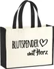 Huuraa Jutetasche Blutspender mit Herz 21 Liter Black Jute Produktbild-Vorschau 1