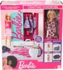 The image shows the packaging of a Barbie Crafting Wardrobe playset, featuring a Barbie doll and various crafting accessories. Produktbild-Vorschau