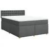 vidaXL Boxspringbett mit Matratze Dunkelgrau 160x200 cm Produktbild-Vorschau 3
