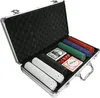 An open poker chip case with poker chips, dice, and cards. Anteprima dell’immagine prodotto