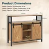 KOMFOTTEU Sideboard Holz mit 2 Schiebetüren & verstellbare Produktbild-Vorschau 7