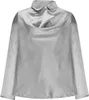 ASKSA Damen Satin Bluse Wasserfallkragen Elegante Oberteile Produktbild-Vorschau 3
