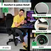 A man is sitting in a gaming chair at a desk with a computer. Produktbild-Vorschau