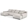 A U-shaped sectional sofa in a light beige color, shown from a side-angle against a white background. Produktbild-Vorschau