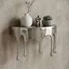 FineBuy Wandregal 60cm Aluminium Silber Tropfen Optik Produktbild-Vorschau 1