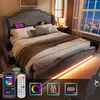 Samt-Polsterbett mit LED, USB-C-Anschluss und 4 Schubladen, Produktbild-Vorschau 11