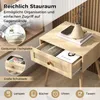 Stolik nocny COSTWAY z polirattanu, szafka nocna z szufladą Podgląd zdjęcia produktu 4