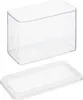 A clear plastic rectangular food storage container with its lid placed separately below it, both on a white background. Náhled obrázku produktu