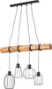 BRILLIANT Keyla Pendelleuchte 4flg schwarz/holzfarbend Produktbild-Vorschau 3