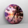 Wanduhr - Rund - Glasuhr - Strand Meer Palme - 40x40cm - Produktbild-Vorschau 4