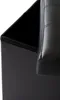 A close-up view of a black storage ottoman, focusing on the stitched upholstery and the interior compartment. Náhľad obrázku produktu