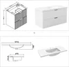 AICA Waschbeckenunterschrank Weiß Matt 100cm Mineralguss Produktbild-Vorschau 10