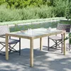 Tavolo da giardino 150 x 75 x 90 cm in vetro e polyrattan Anteprima dell’immagine prodotto 2