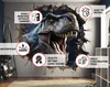 Dinosaurier im aufgebrochenen 3D-Wandloch – Decords Wandtattoo, Produktansicht 4 Produktbild-Vorschau