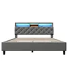 A bed frame with a tufted headboard and LED lighting. Náhled obrázku produktu